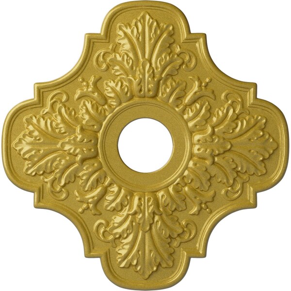 Ekena Millwork Peralta Ceiling Medallion (Fits Canopies up to 4 5/8"), 17 3/4"OD x 3 1/8"ID x 1"P, Rich Gold CM17PERGS - main